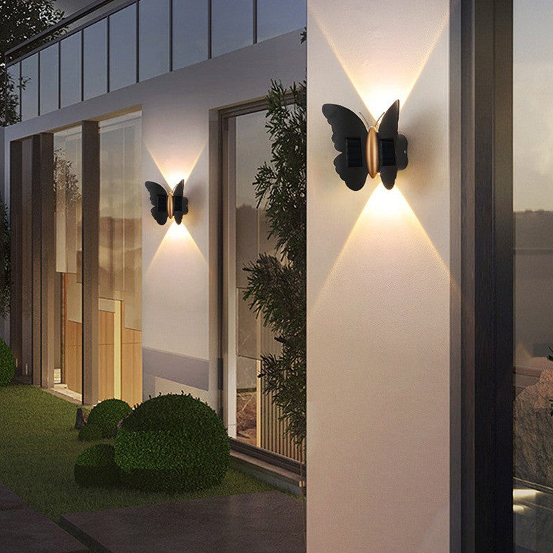 ButterflyGlow Solar Wall Lamp – Outdoor LED Washer Light
