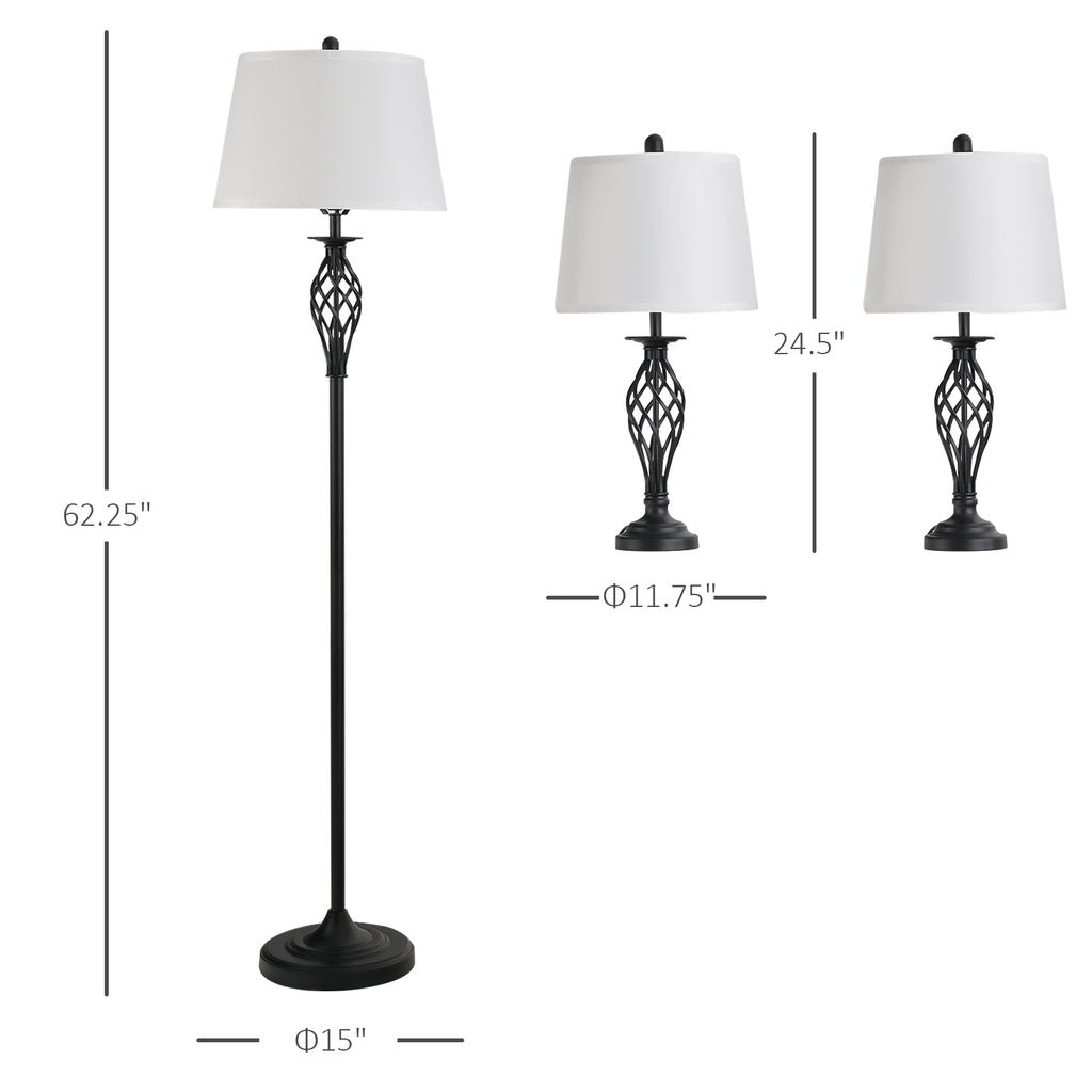 Noiré 3-Piece Lamp Set – Modern Ambient Living Collection