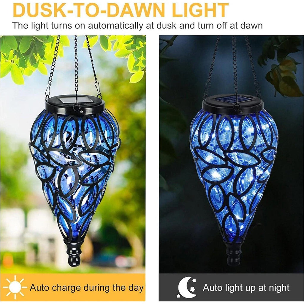 AquaDrop Solar Lantern – Teardrop Hanging Garden Light