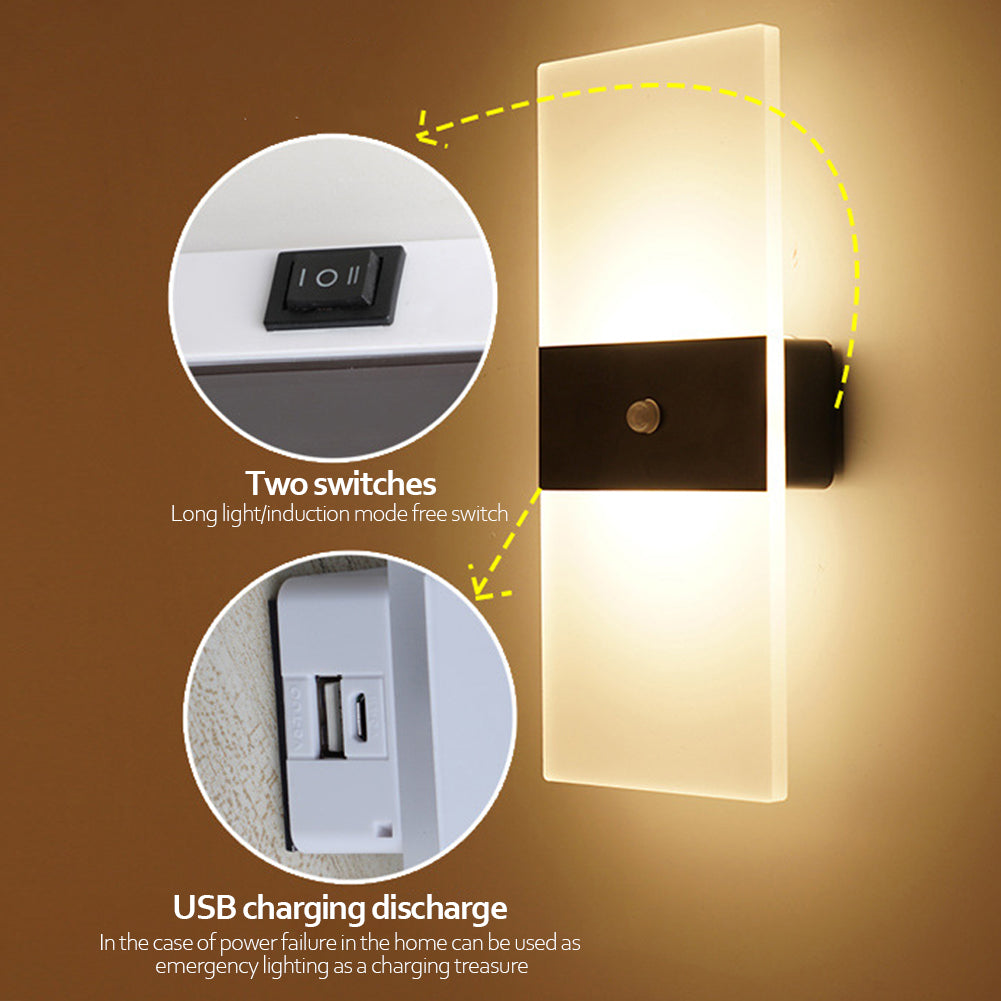SenseCharge Wall Lamp – USB Rechargeable LED Light