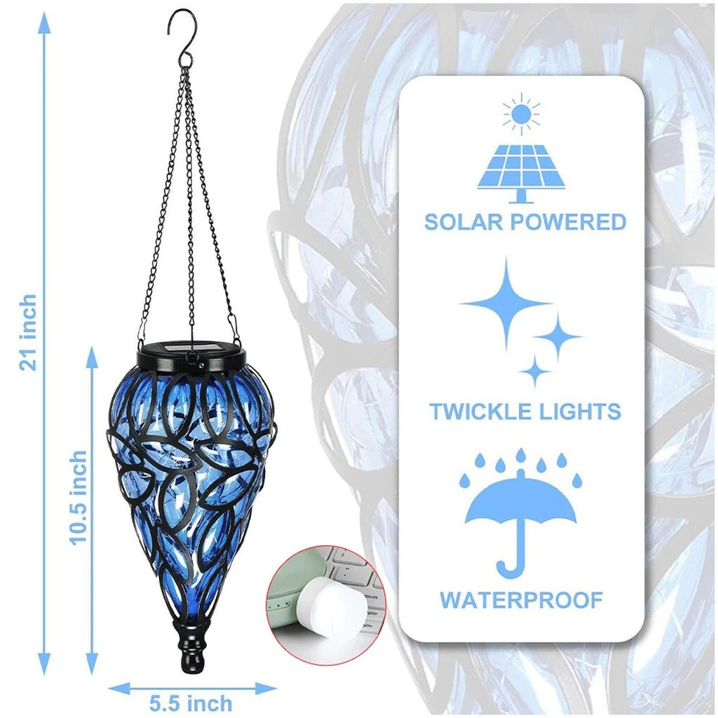 AquaDrop Solar Lantern – Teardrop Hanging Garden Light