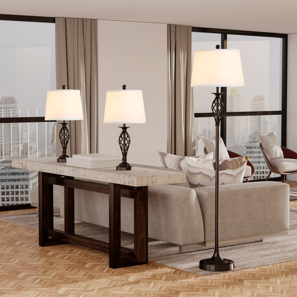 Noiré 3-Piece Lamp Set – Modern Ambient Living Collection