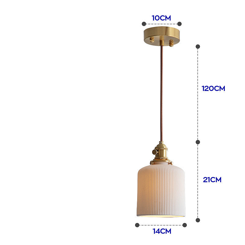 Aurelia Brass Pendant Light – Minimal Ceramic Glow