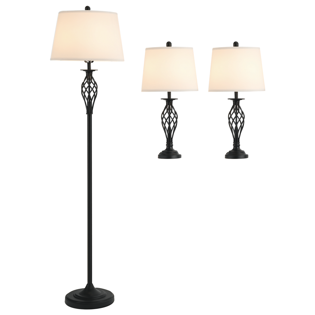 Noiré 3-Piece Lamp Set – Modern Ambient Living Collection