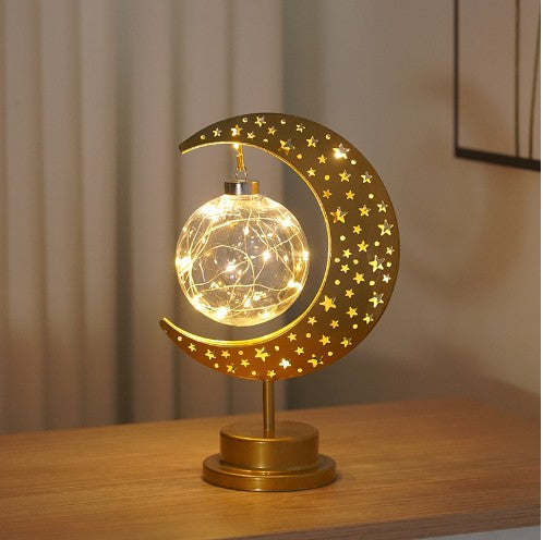 LunaGlow Moon Lamp – Creative Iron LED Decor Light