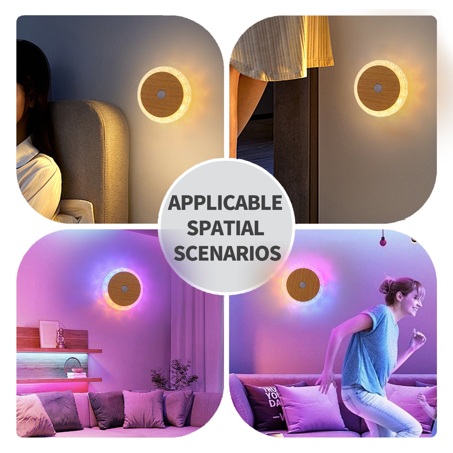 SenseGlow Motion Light – Rechargeable Bedside Wall Lamp