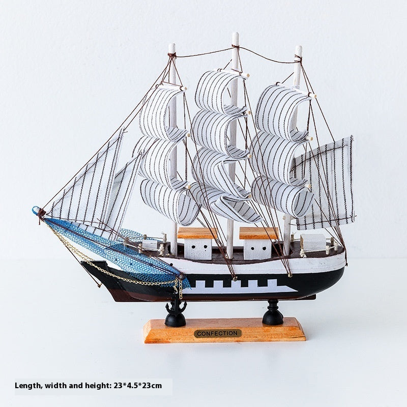 Smooth Sailing Pirate Ship – Wooden Decorative Sailboat Model