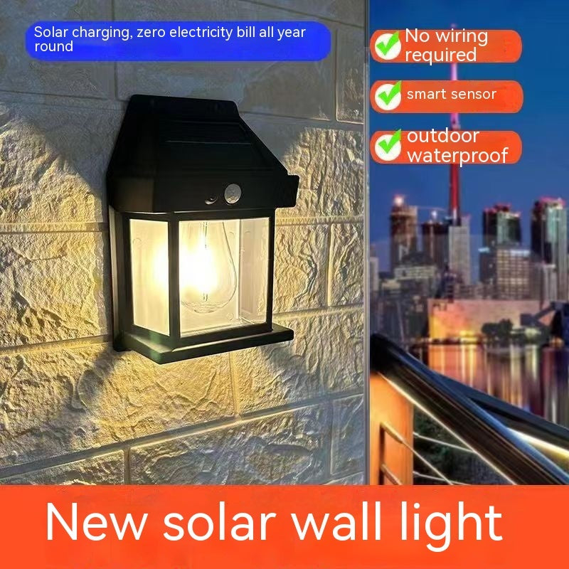 Solis Vintage Glow – Solar Tungsten Garden Wall Lamp