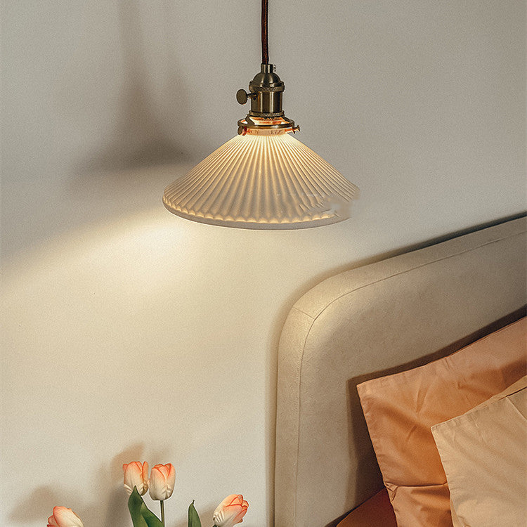 Aurelia Brass Pendant Light – Minimal Ceramic Glow